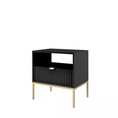 Vysoký noční stolek UMAG - zlatý / černý