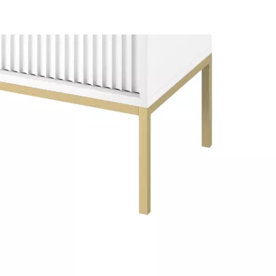 Vysoký noční stolek UMAG - zlatý / bílý