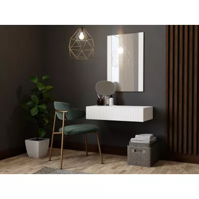 Závěsný toaletní stolek se zrcadlem CRATO - bílý