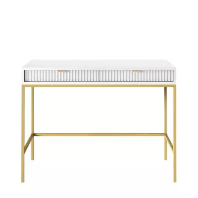 Konzolový stolek UMAG - zlatý / bílý