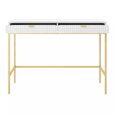 Konzolový stolek UMAG - zlatý / bílý