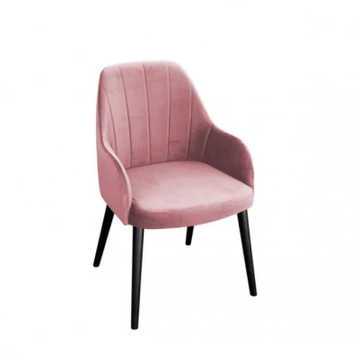 Čalouněná jídelní židle MOVILE 50 - černá / růžová