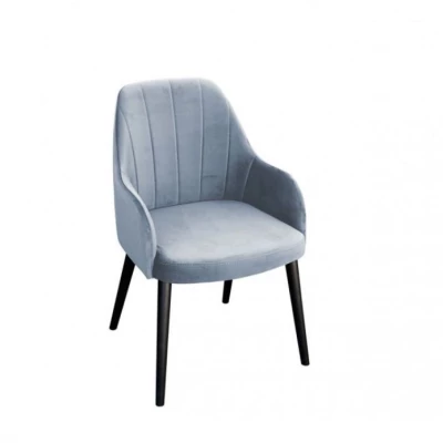 Čalouněná jídelní židle MOVILE 50 - černá / světlá modrá