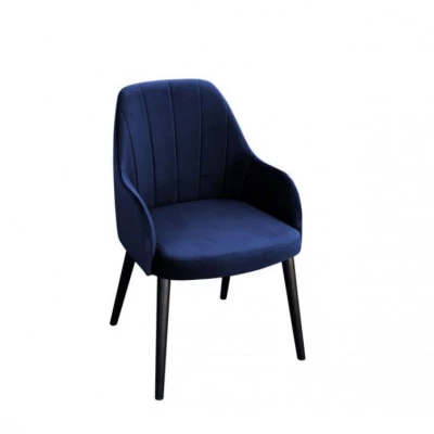 Čalouněná jídelní židle MOVILE 50 - černá / modrá