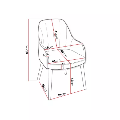 Čalouněná jídelní židle MOVILE 50 - černá / zelená