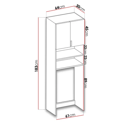 Koupelnová skříňka nad pračku MARESA - bílá