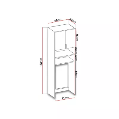 Koupelnová skříňka nad pračku MARESA - bílá