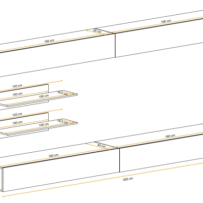 Závěsná stěna do obýváku FREYA 1 - bílá