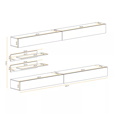 Závěsná stěna do obýváku FREYA 1 - bílá