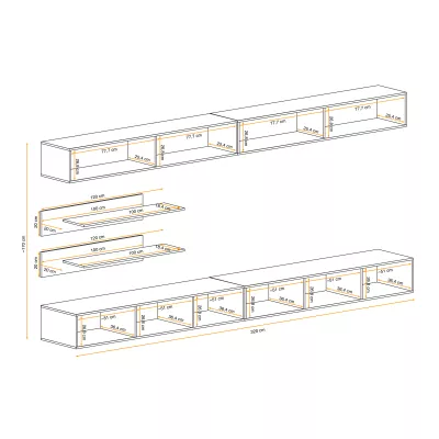 Závěsná stěna do obýváku FREYA 1 - bílá