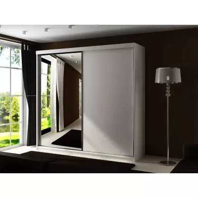 Zrcadlová šatní skříň 200 cm ELVIRA 5 - bílá