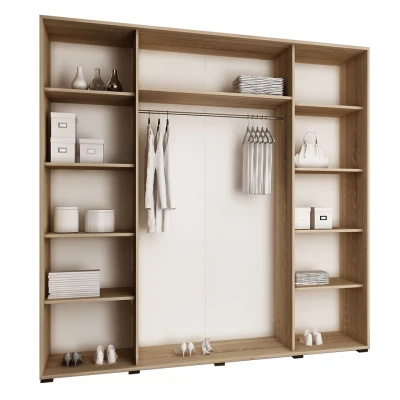 Zrcadlová šatní skříň 200 cm ELVIRA 5 - bílá