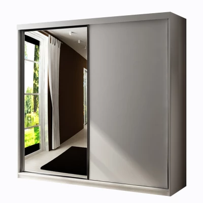 Zrcadlová šatní skříň 200 cm ELVIRA 5 - bílá