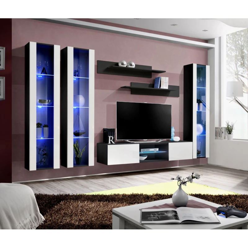 Obývací nábytek FREYA 2 - černá / bílá