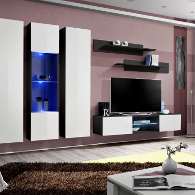 Obývací nábytek FREYA 5 - černá / bílá