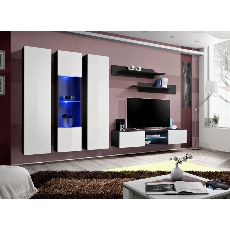 Obývací nábytek FREYA 5 - černá / bílá