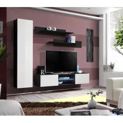 Obývací nábytek FREYA 6 - černá / bílá