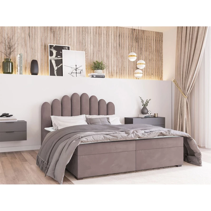 Hotelová manželská postel 180x200 LUCILA - růžová + topper ZDARMA