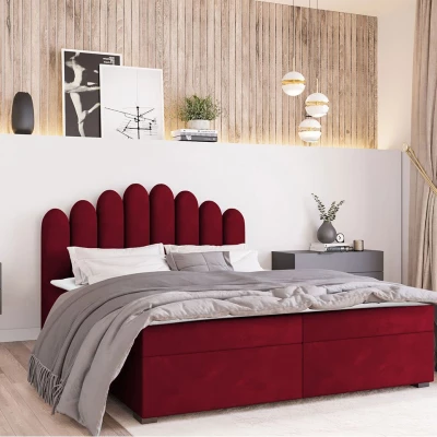 Hotelová manželská postel 180x200 LUCILA - červená + topper ZDARMA