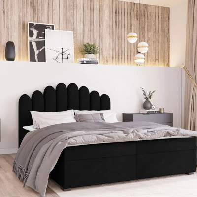 Hotelová manželská postel 180x200 LUCILA - černá + topper ZDARMA