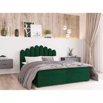 Hotelová manželská postel 160x200 LUCILA - zelená + topper ZDARMA