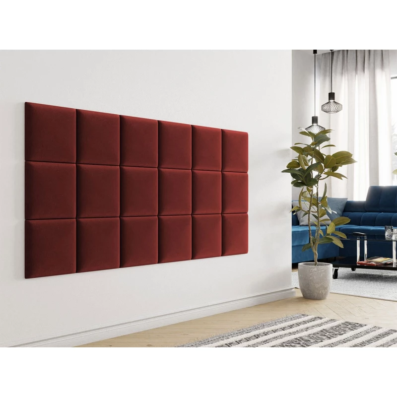 Čalouněný nástěnný panel 30x30 PAG - červený
