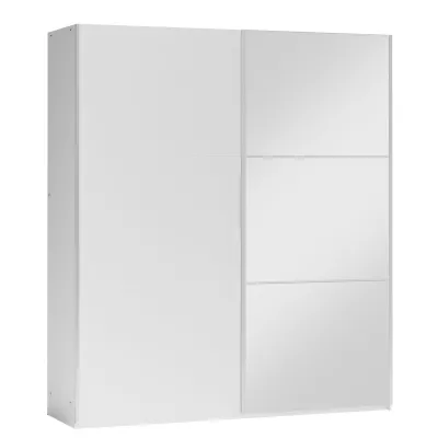 Šatní skříň se zrcadlem 200 cm MATAS - bílá