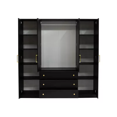 Velká šatní skříň 196 cm TAJO - černá