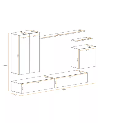 Obývací stěna RIONATA 2 - bílá / dub wotan