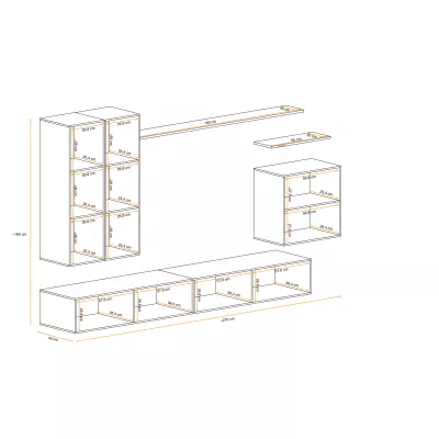 Obývací stěna RIONATA 2 - bílá / dub wotan