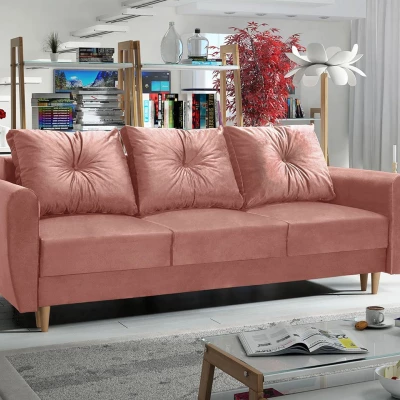 Třímístná rozkládací pohovka PROSPERO - růžová