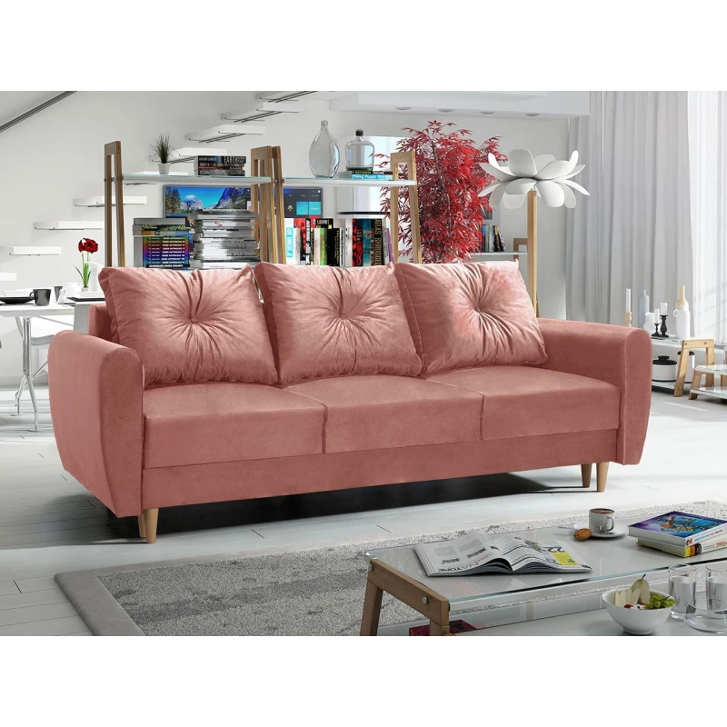 Třímístná rozkládací pohovka PROSPERO - růžová