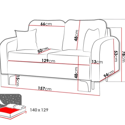 Dvoumístná rozkládací pohovka ZAPHIRA - béžová