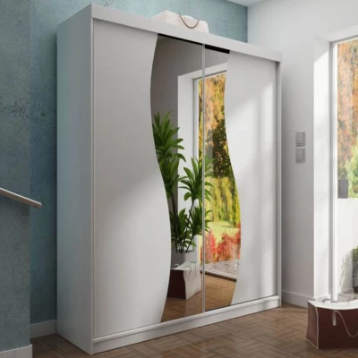 Zrcadlová šatní skříň 150 cm ELVIRA 4 - bílá