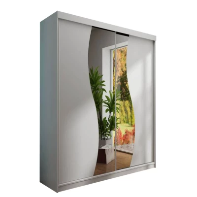 Zrcadlová šatní skříň 150 cm s RGB LED osvětlením ELVIRA 4 - bílá