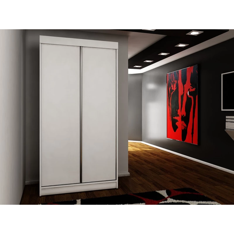 Šatní skříň 100 cm s modrým LED osvětlením ELVIRA 3 - bílá