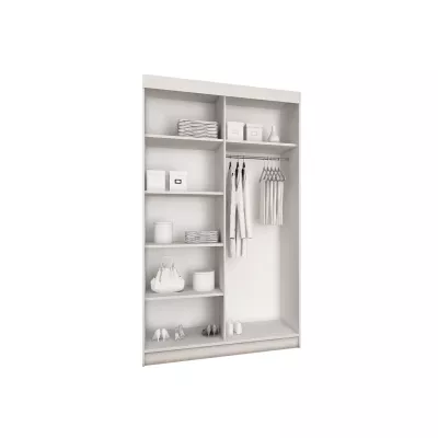 Zrcadlová šatní skříň 100 cm ELVIRA 2 - bílá