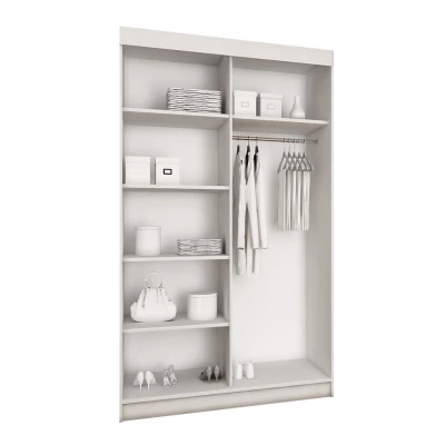 Zrcadlová šatní skříň 100 cm ELVIRA 1 - bílá
