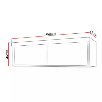 Nástavba na skříň ELVIRA - 150 cm, dub sonoma