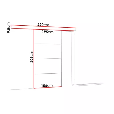 Posuvné interiérové dveře VIGRA 2 - 100 cm, antracitové