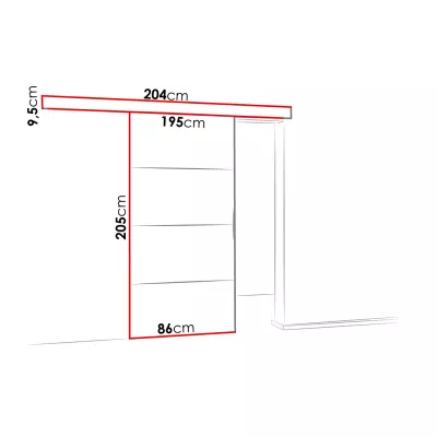 Posuvné interiérové dveře VIGRA 2 - 80 cm, jasan tmavý