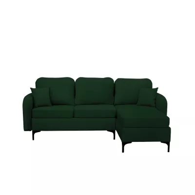Rohová sedačka na každodenní spaní ZAPHIRA - zelená, pravý roh
