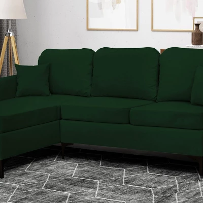 Rohová sedačka na každodenní spaní ZAPHIRA - zelená, levý roh