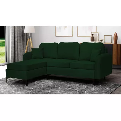Rohová sedačka na každodenní spaní ZAPHIRA - zelená, levý roh