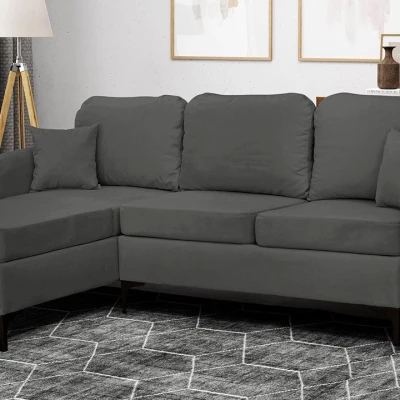 Rohová sedačka na každodenní spaní ZAPHIRA - šedá, levý roh