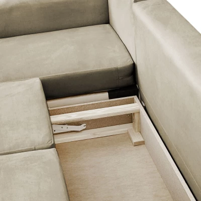 Rohová sedačka na každodenní spaní ZAPHIRA - šedá, pravý roh