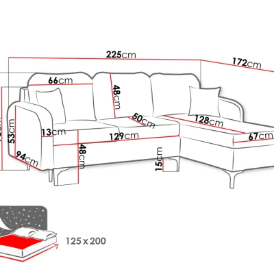 Rohová sedačka na každodenní spaní ZAPHIRA - zelená, levý roh