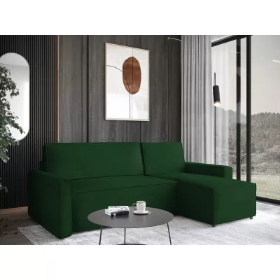 Rohová sedačka na každodenní spaní ZAVIERA - zelená, pravý roh