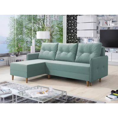 Rozkládací rohová sedací souprava RICARDA - světlá modrá