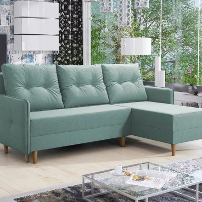 Rozkládací rohová sedací souprava RICARDA - světlá modrá